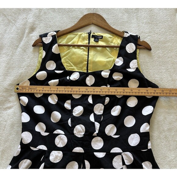 East 5th Womens Dress Size 14 Black White Polkadot Swing Lined 50's Style - Picture 7 of 11
